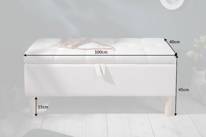 CASANDRA - 100cm lådbänk i beige