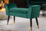 Bench Scarlett 90cm velvet emerald green