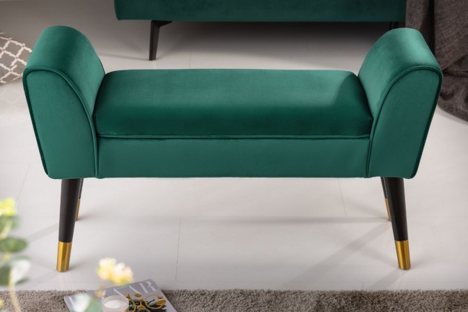 Bench Scarlett 90cm velvet emerald green 2