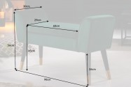Bench Scarlett 90cm velvet emerald green