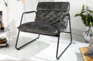Mustang Lounger armchair, velvet gray green