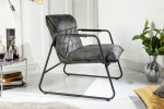 Mustang Lounger armchair, velvet gray green