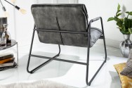 Mustang Lounger armchair, velvet gray green