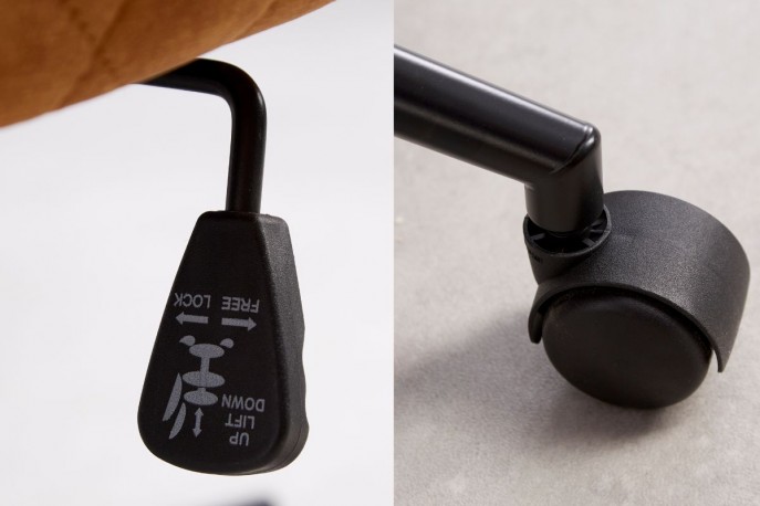 Office chair Euphoria mustard yellow velvet