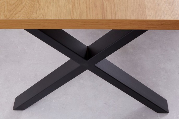 Dining table Loft 160cm oak look X-frame