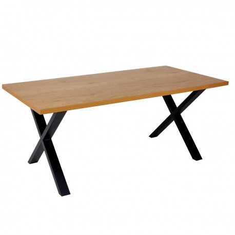 Dining table Loft 160cm oak look X-frame