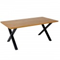 Dining table Loft 160cm oak look X-frame
