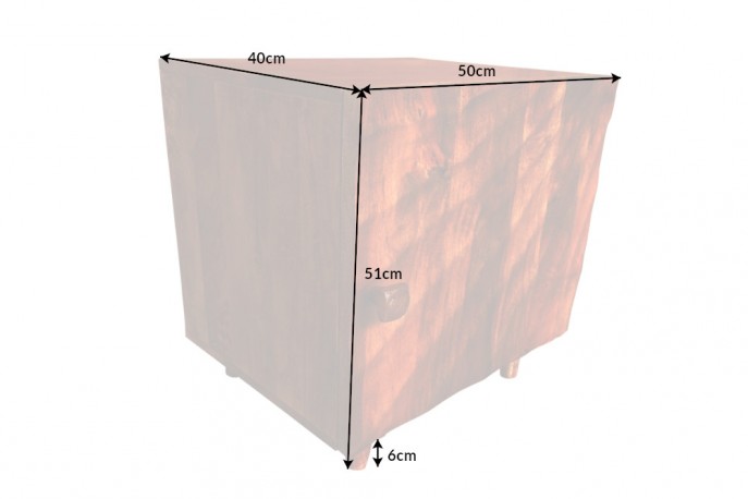 SHIRA - 50 cm sängbord i brunt mangoträ