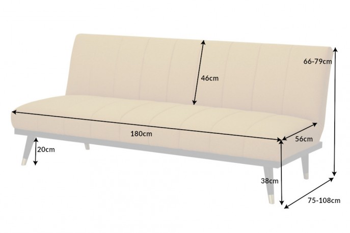 Petit Beaute sofa bed 180cm mustard yellow