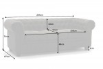 Sofa Chesterfield II 3 seater 200cm antique gray
