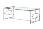 LINO - 130 cm soffbord i krom/glas