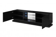 Babylon II - TV-bänk, LED, svart helglans, 200cm