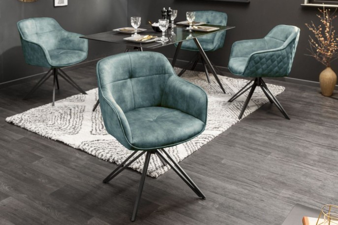 Swivel chair Euphoria petrol velvet
