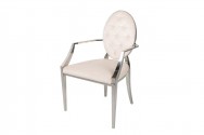 Chair modern baroque beige velvet armrest