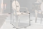 Chair modern baroque beige velvet armrest