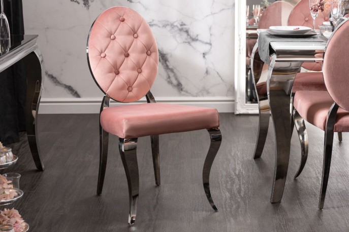Chair modern baroque dusky pink velvet
