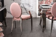 Chair modern baroque dusky pink velvet armrest