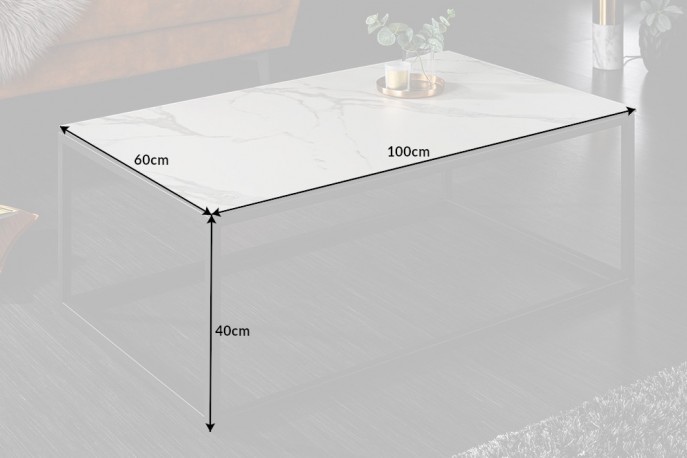 Coffee table symbiosis 100cm marble look ceramic