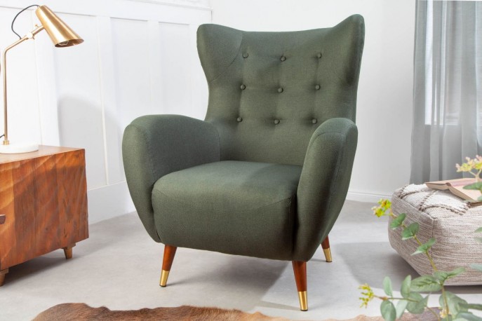 ANTIQUE - 106CM GRÖN FÅTÖLJ