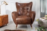 ANTIQUE - 106CM - BRUN FÅTÖLJ