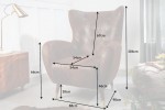 ANTIQUE - 106CM - BRUN FÅTÖLJ
