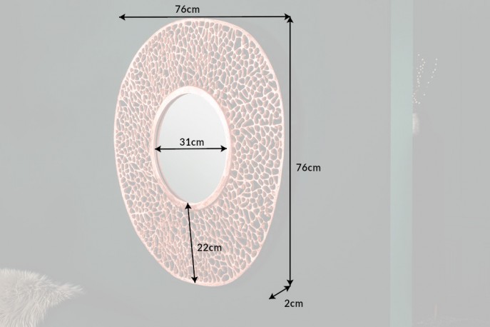 TIM - 75 cm väggspegel i kopparfärg