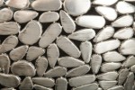 Coffee table Stone Mosaic set of 2 silver acacia