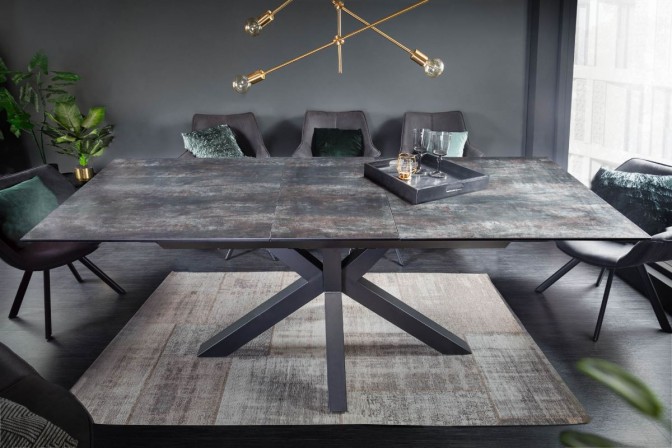 Dining table Eternity II 180-225cm lava ceramic