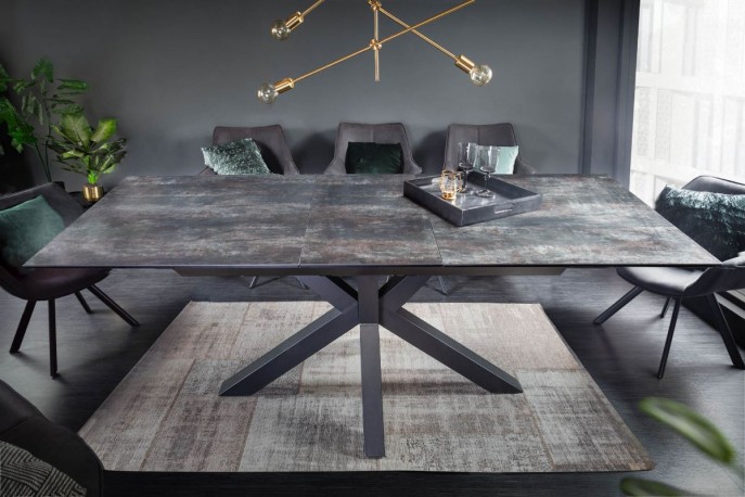 Dining table Eternity II 180-225cm lava ceramic