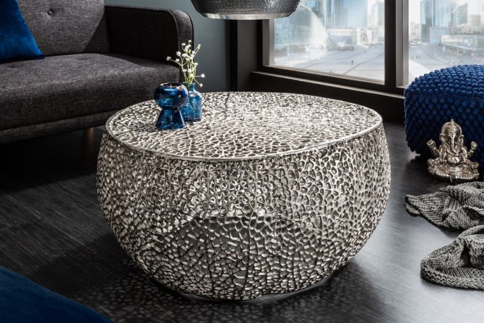 LEVA - 80 cm soffbord I silverfärg
