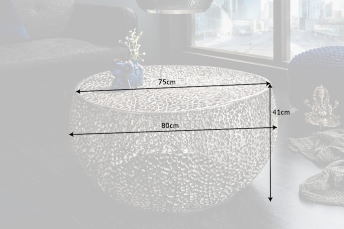 LEVA - 80 cm soffbord I silverfärg
