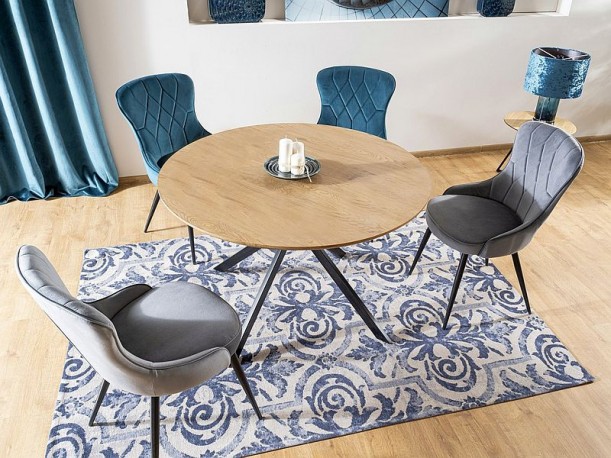 CLELAND - 120 CM - RUNT MATBORD EK OCH SVART