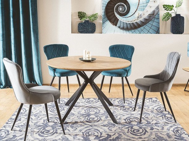 CLELAND - 120 CM - RUNT MATBORD EK OCH SVART