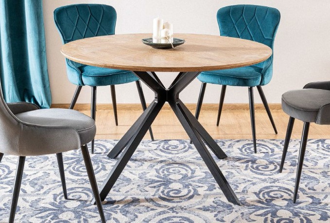 CLELAND - 120 CM - RUNT MATBORD EK OCH SVART
