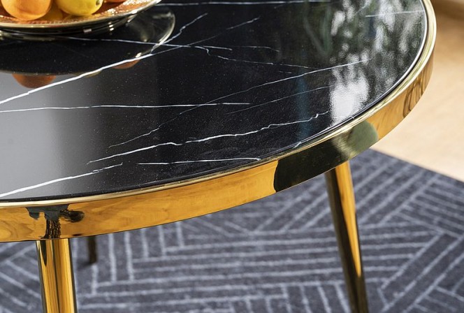 EDDY - 100 cm matbord i svart/guld 2