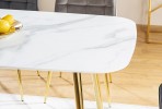 VIXEN - 140 cm matbord i vitt/guld