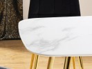 VIXEN - 140 cm matbord i vitt/guld