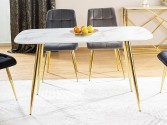 VIXEN - 140 cm matbord i vitt/guld