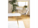 VIXEN - 140 cm matbord i vitt/guld