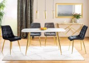 VIXEN - 140 cm matbord i vitt/guld