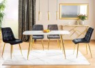 VIXEN - 140 cm matbord i vitt/guld