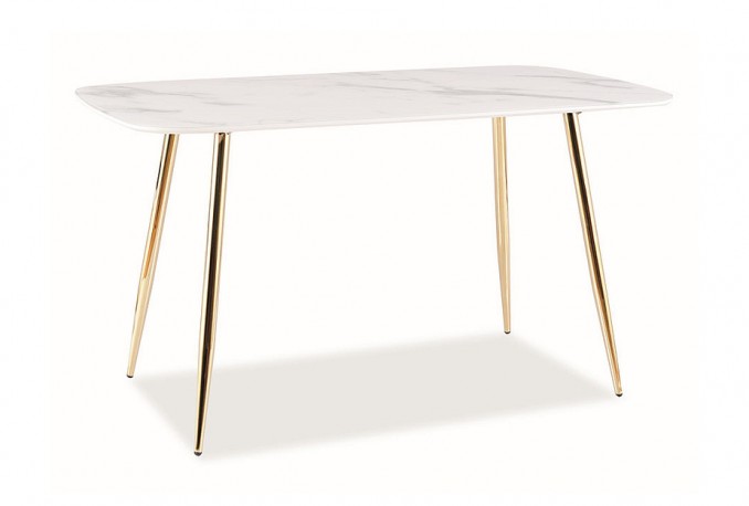 VIXEN - 140 cm matbord i vitt/guld