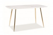 VIXEN - 140 cm matbord i vitt/guld