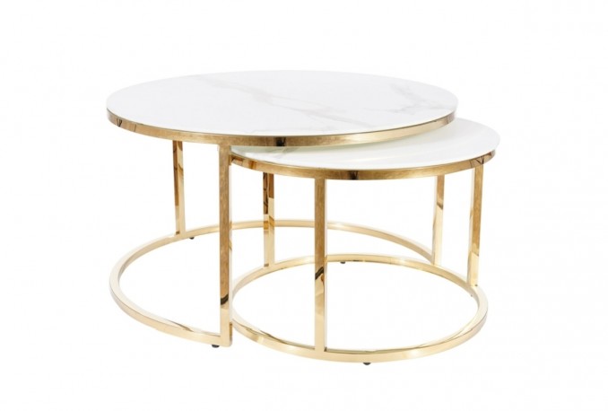 Muse set of 2 tables gold