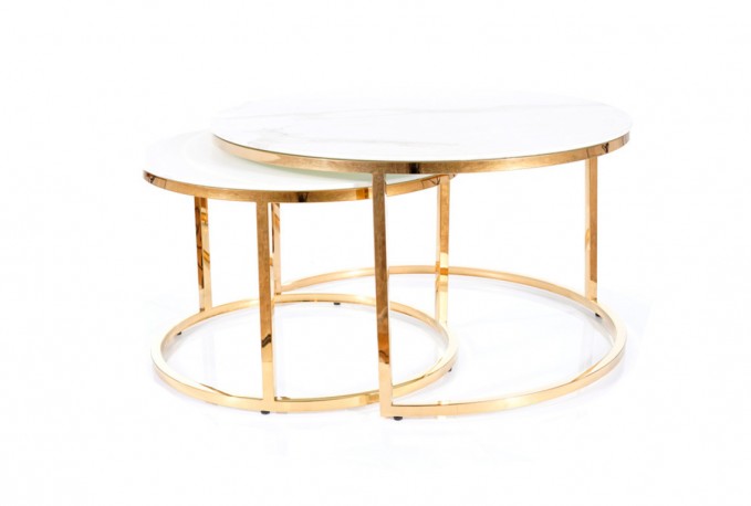 Muse set of 2 tables gold