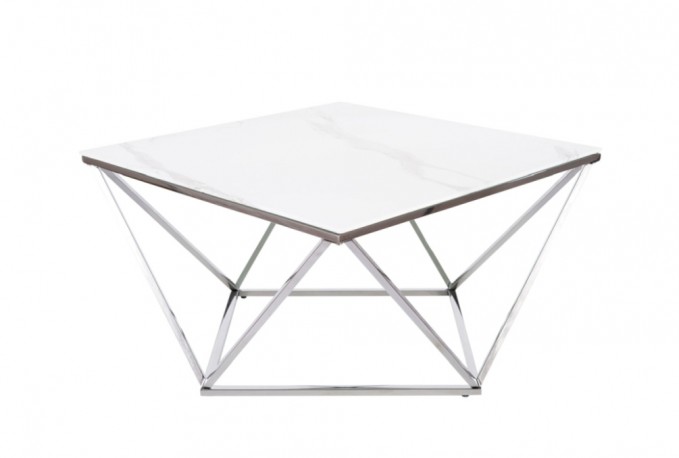 EVELYN - 80 cm soffbord i silver
