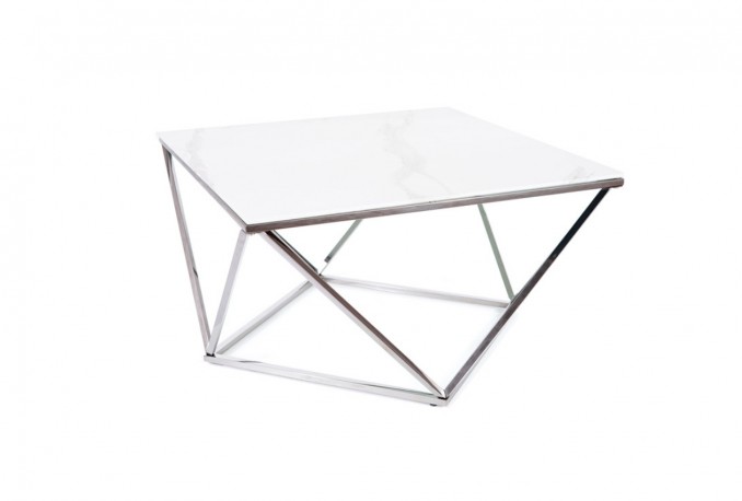 EVELYN - 80 cm soffbord i silver