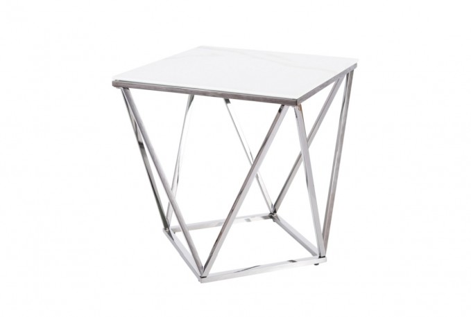 EVELYN - 50 cm sidobord i silver