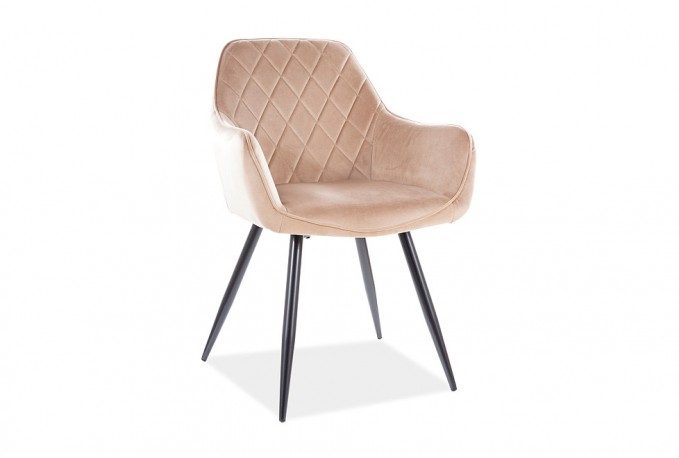 LOVISA - stol i beige sammet