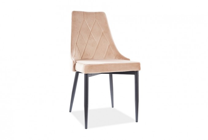 SUSIE - stol i beige sammet/svarta ben